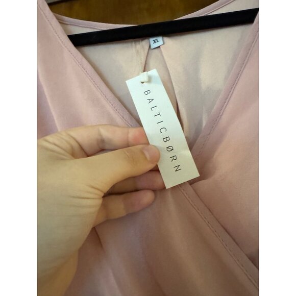 Baltic Born Pink Lydia Maxi Dress Tie Waist Womens Sz XL Blush Long Slv - Picture 4 of 6